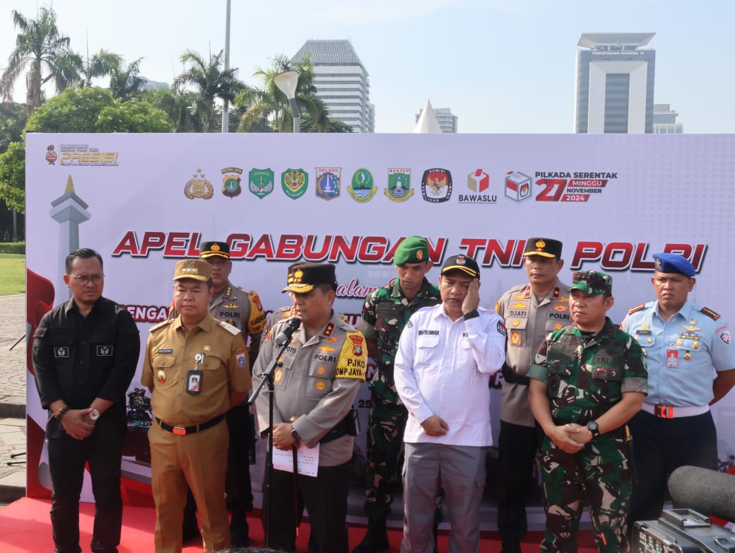 Kapolda Metro Dan Pangdam Jaya Pimpin Apel Kesiapan Pengamanan Pilkada 2024 Di Monas