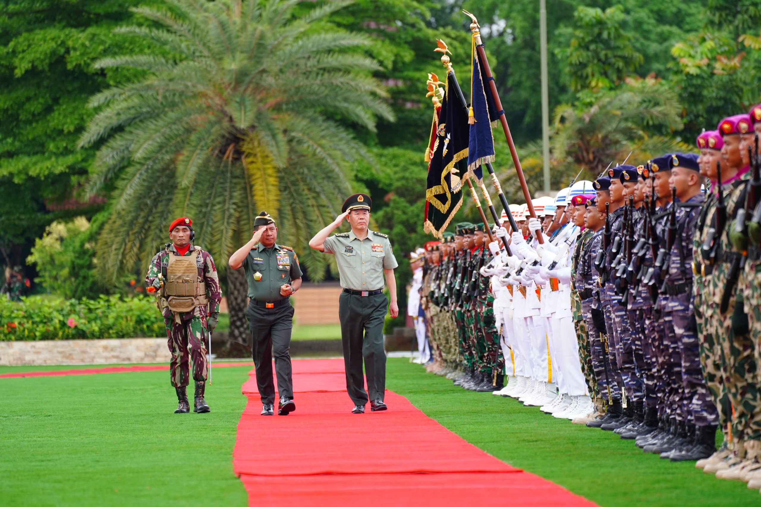 Kasad Dampingi Panglima TNI Terima Kunjungan Kepala Staf Gabungan Angkatan Bersenjata RRT
