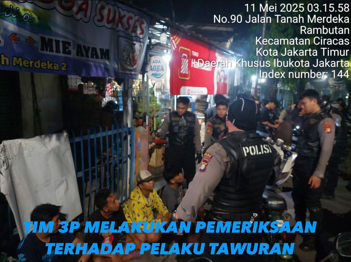 Patroli Perintis Presisi Amankan Kelompok Pemuda yang Diduga Hendak Tawuran Di Jakarta Timur