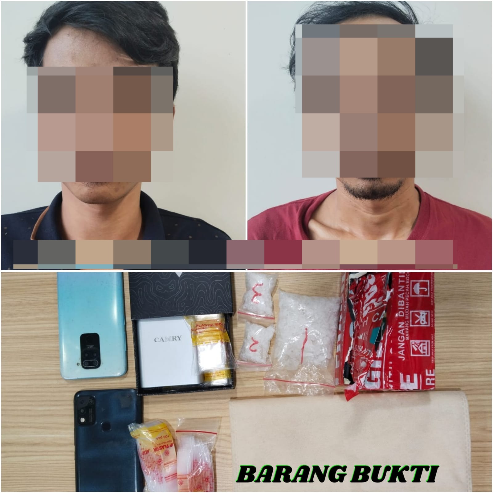 Satresnarkoba Tangkap Dua Pengedar Sabu, Amankan Barang Bukti 70 Gram