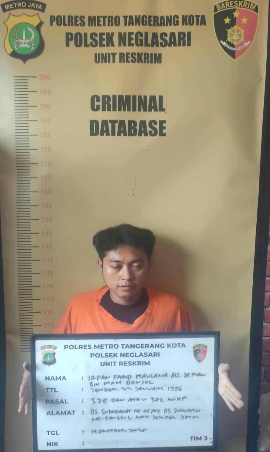 Polsek Neglasari Ungkap Kasus Penipuan Dan Penggelapan Sepeda Motor Di Tangerang