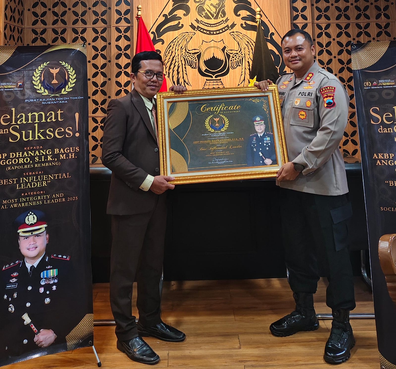 Social Awarness Tinggi Kapolres Rembang Dianugerahi PUSKATT Award
