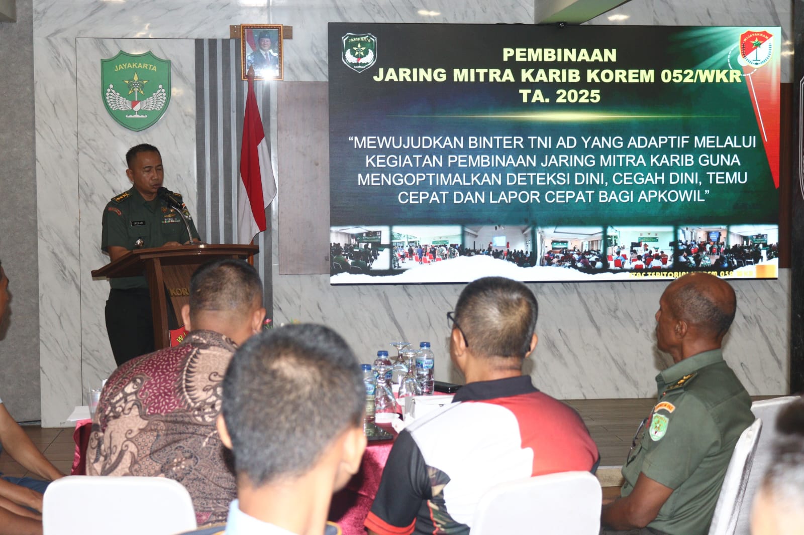 Korem 052/Wijayakrama Bangun Sinergi Lewat Pembinaan Jaring Mitra Karib