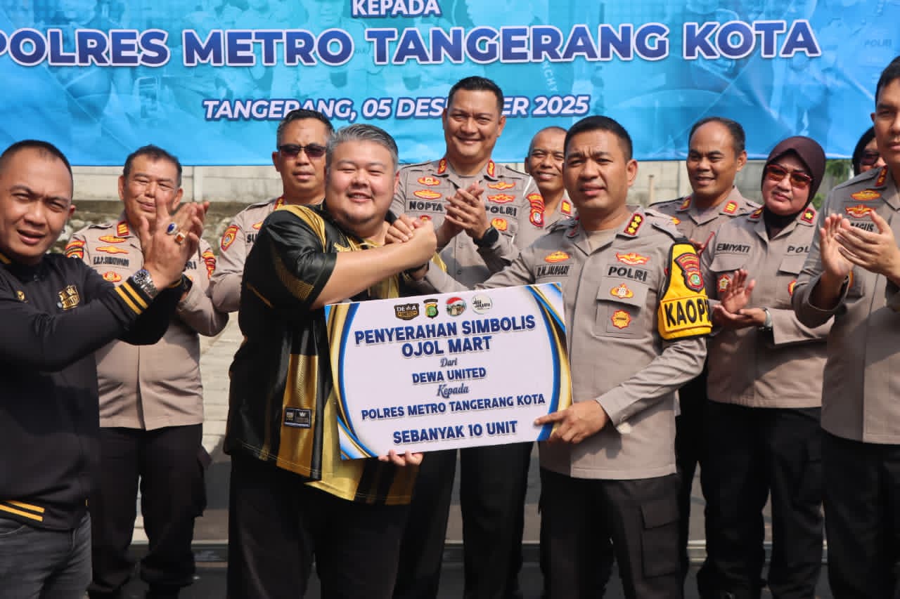 Sinergi Bersama, Polres Metro Tangerang Kota Dan Dewa United Hadirkan Ojol Mart Untuk Dukung Kamtibmas