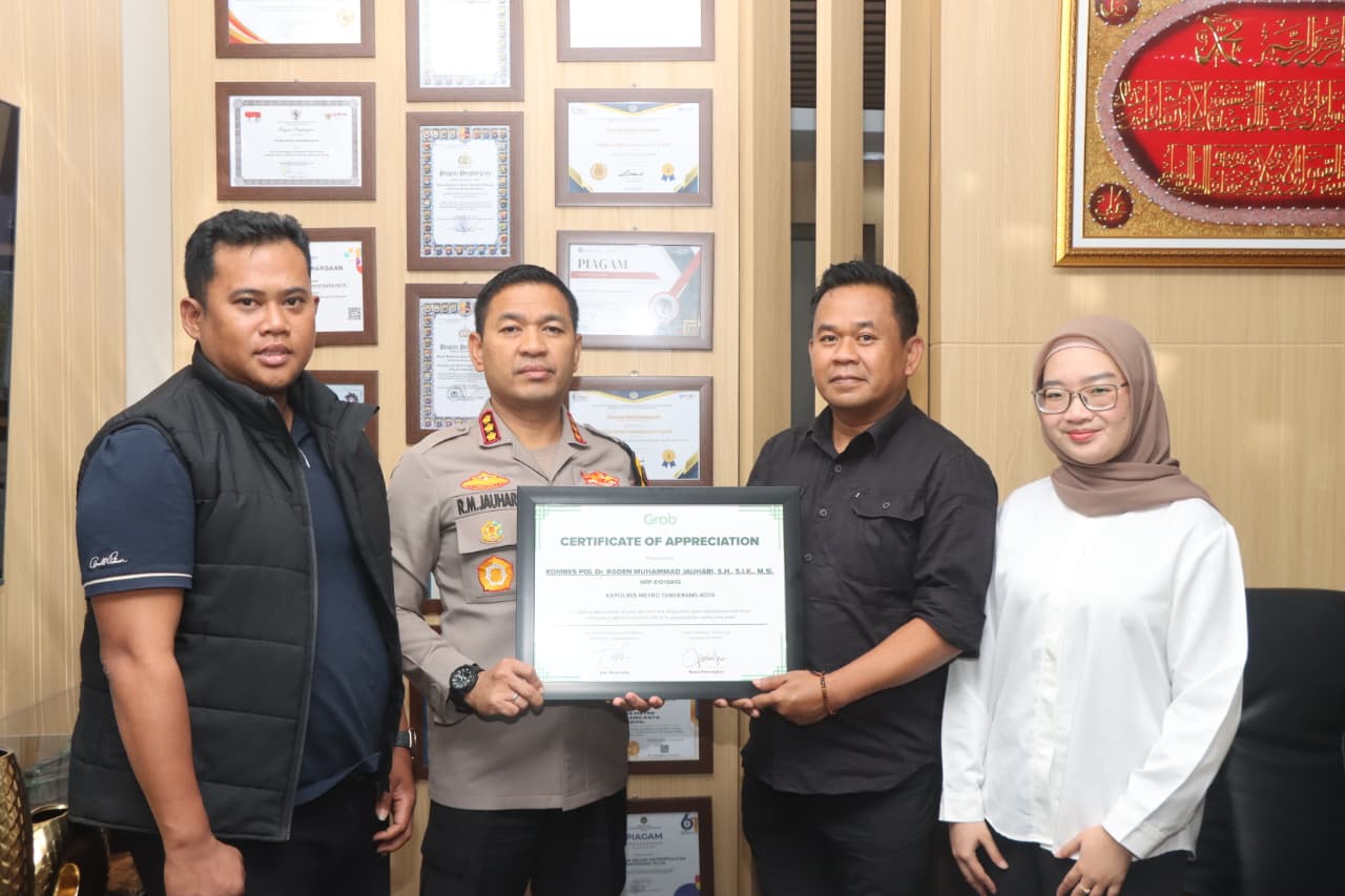 Grab Indonesia Datangi Polres Metro Tangerang Kota Berikan Apresiasi Dalam Penegakan Hukum