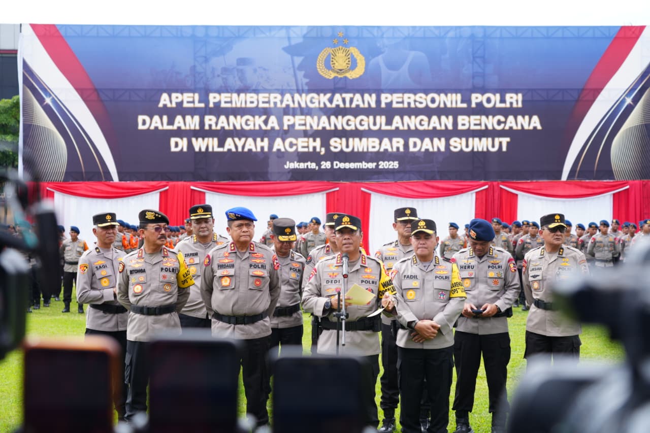 Kakorsabhara Baharkam Polri, Hadiri Apel Pemberangkatan Personel ke Wilayah Bencana Sumatera