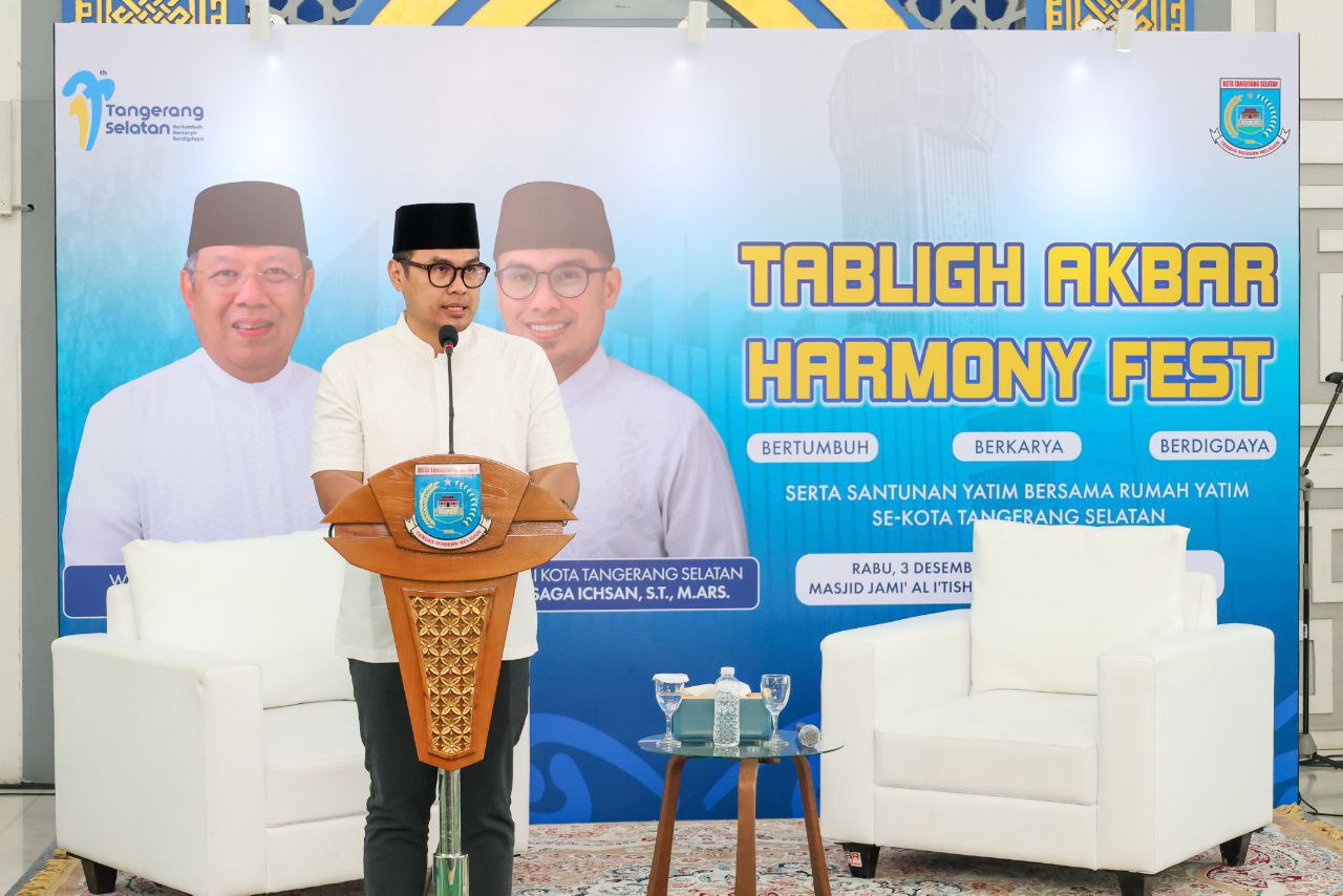 Tablig Akbar HUT ke-17 Tangsel: Pilar Ajak Warga Doakan Korban Banjir Sumatera dan 350 Anak Yatim Terima Santunan