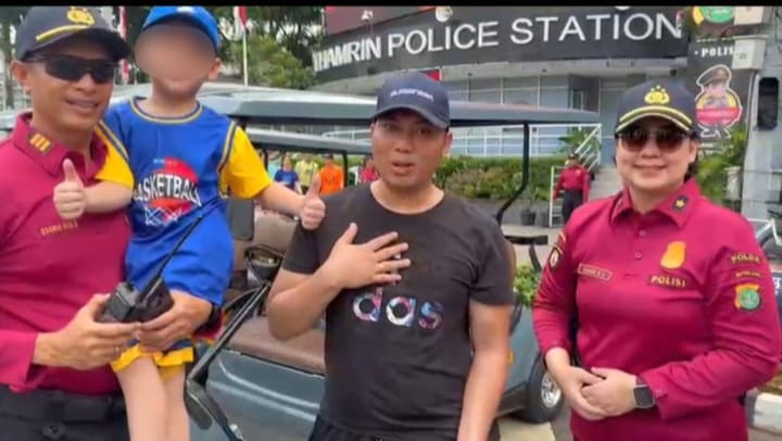 Anak Terpisah Saat CFD HI Ditemukan Polisi, Orang Tua Ucap Terima Kasih