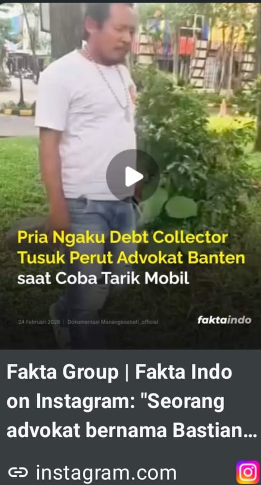 Debt Collector Penusuk Advokat di Tangsel Diamankan Polda Metro Jaya