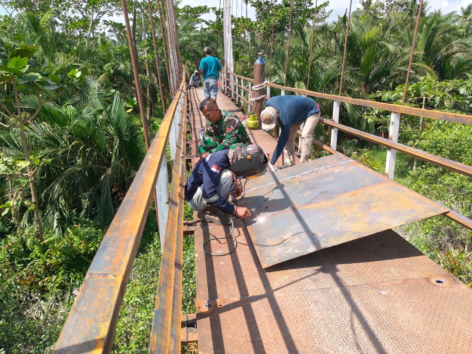 Jembatan Gantung Desa Jati Mulia Kembali Normal, Akses Antar Dusun Pulih