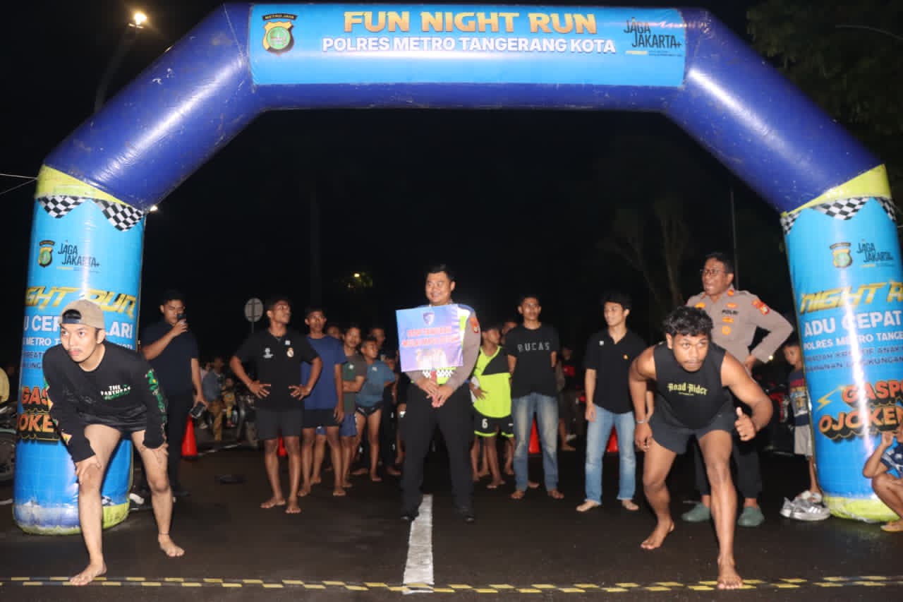 Kapolres Tangerang Kota Ajak Anak Muda Lari Malam, Energi Remaja Dialihkan dari Tawuran ke Olahraga