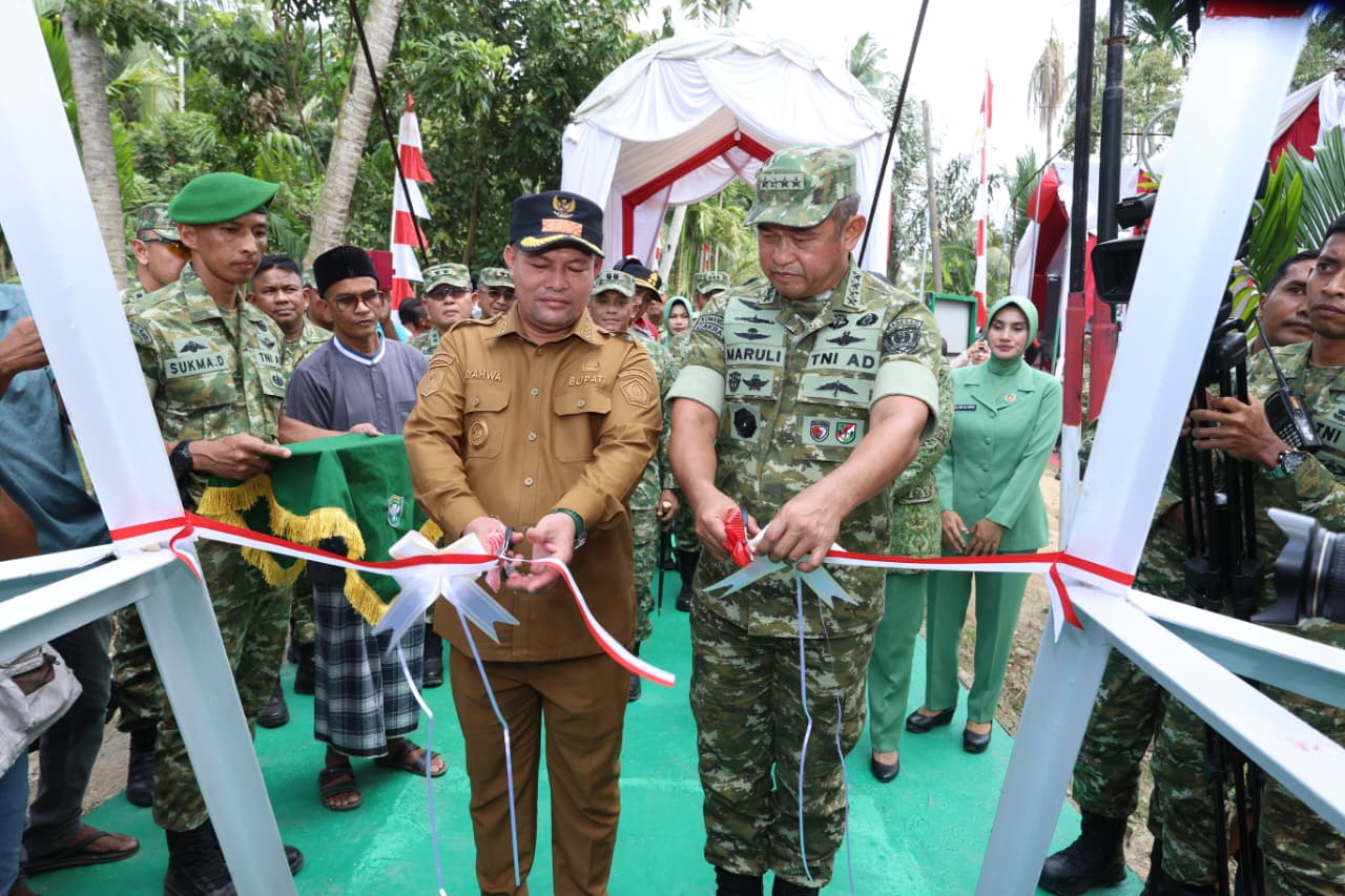 Kasad Resmikan Jembatan Garuda di Lhokseumawe, Tandai Launching 200 Titik Jembatan di Indonesia