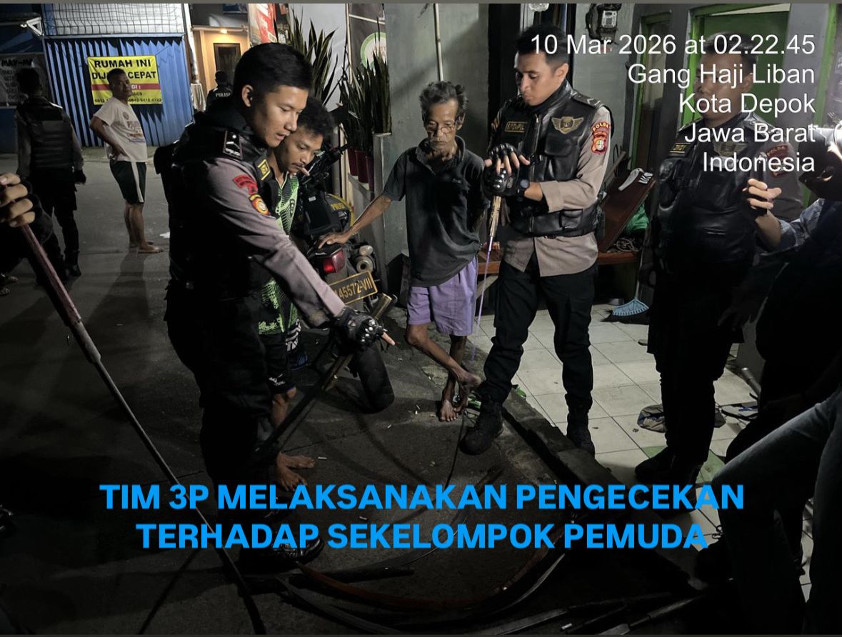 Patroli Perintis Presisi PMJ Amankan Sekelompok Pemuda Diduga Hendak Tawuran di Hari ke-20 Ramadhan di Cimanggis Depok