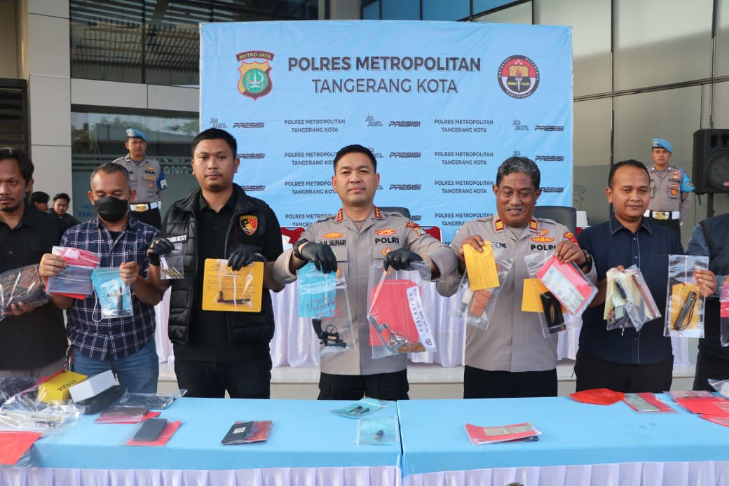 Kapolres Metro Tangerang Kota Rilis Hasil Operasi 3C, Puluhan Pelaku Kejahatan Jalanan Ditangkap
