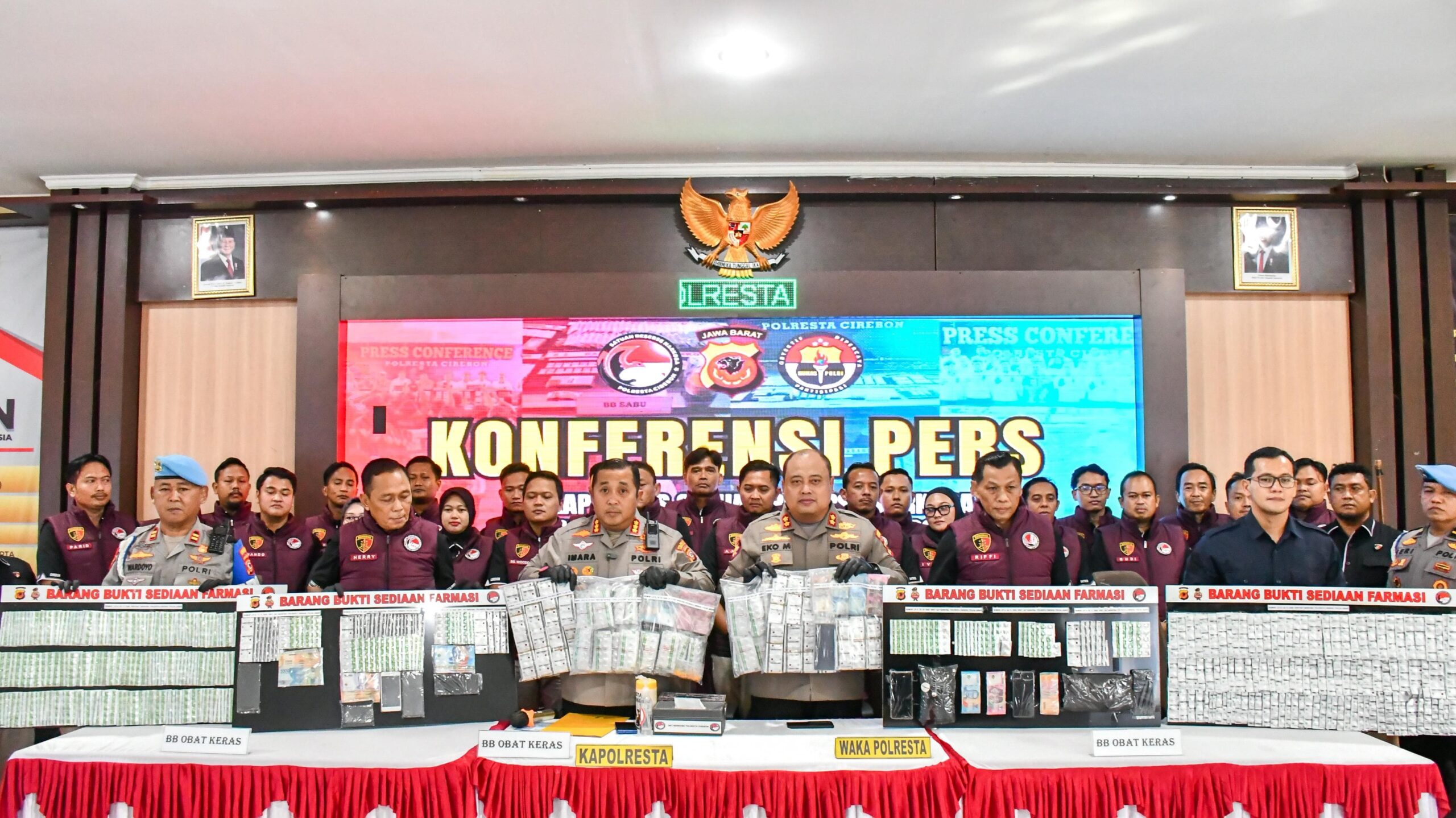 Polresta Cirebon Ungkap 33 Kasus Narkoba dan Obat Keras, 34 Tersangka Diamankan