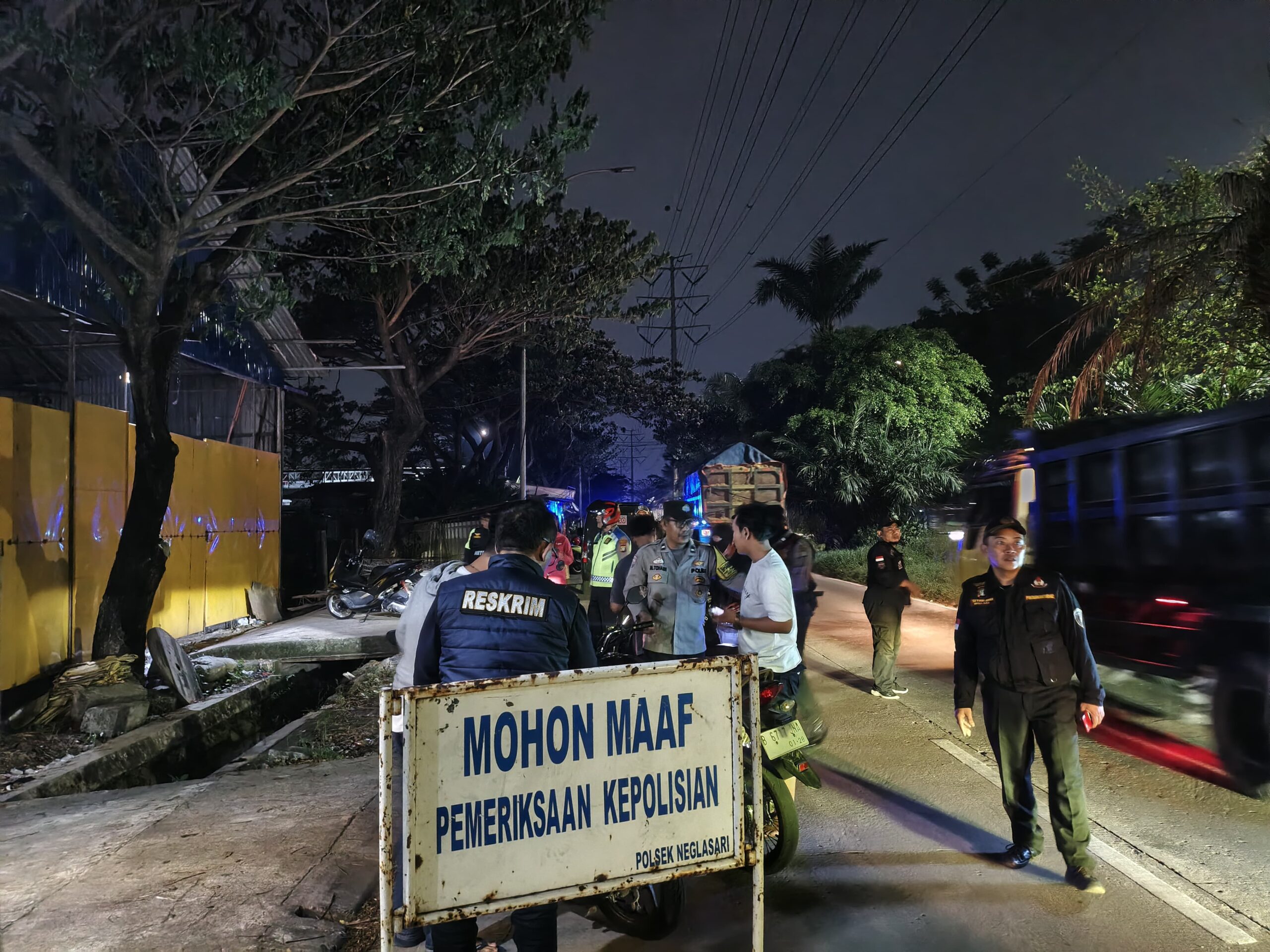 Antisipasi Tawuran dan Kejahatan Jalanan, Polsek Neglasari Gelar Razia Stasioner