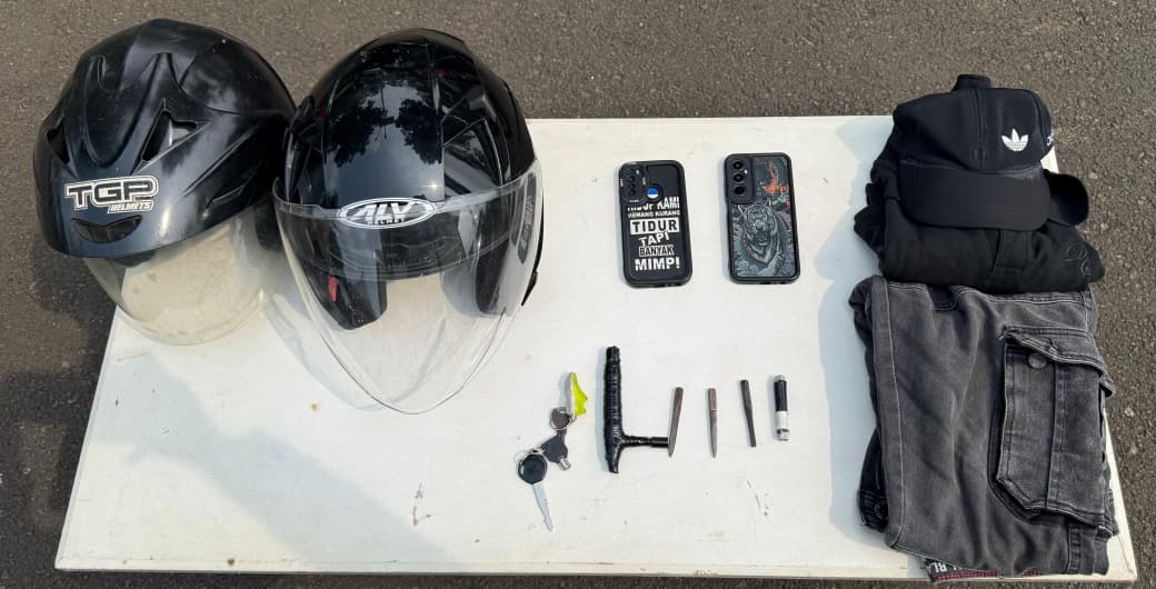 Dua Pencuri Viral Curi Motor Apes Dibekuk Saat Razia Di Pinang, Polisi Sita Kunci T Dan Motor Curian