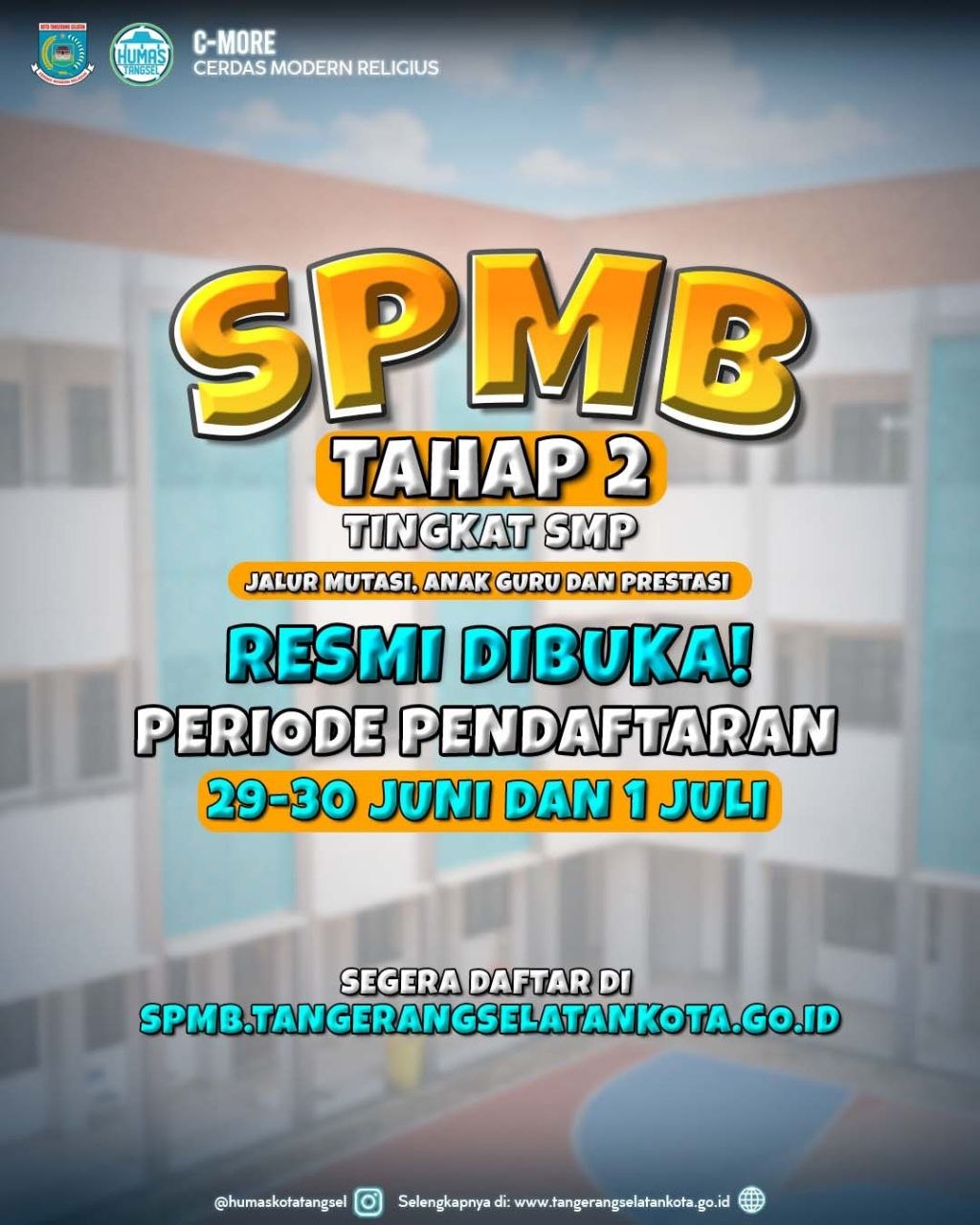 Jangan Terlewat! SPMB Tahap II SMP Negeri Tangsel Resmi Dibuka