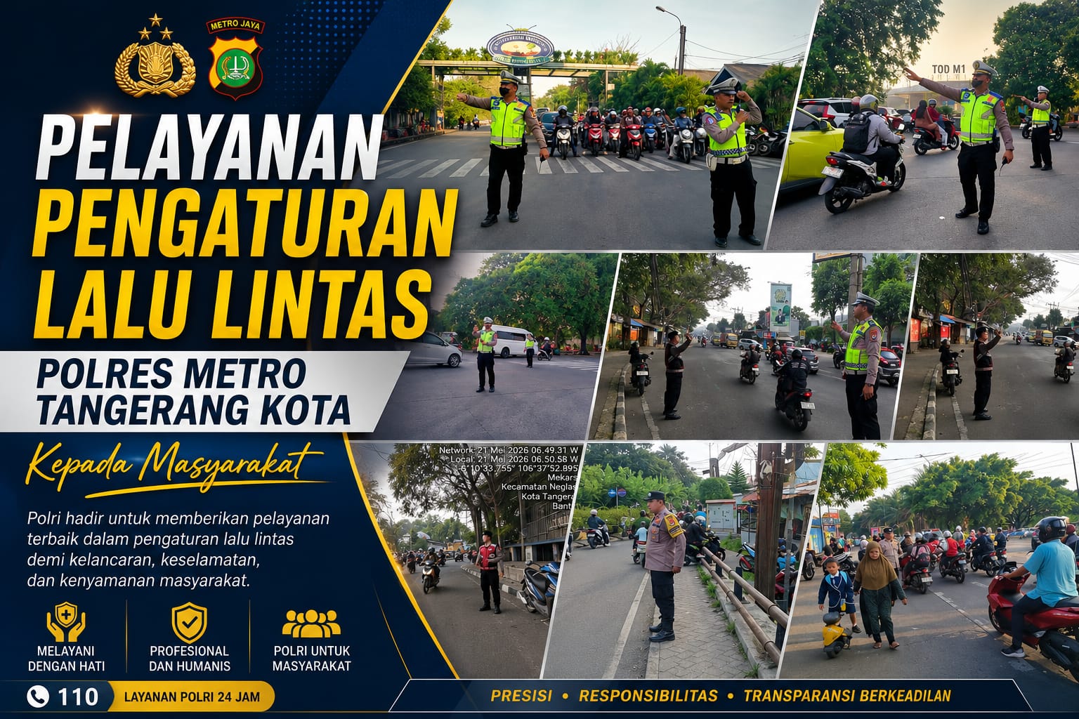 Polisi Hadir di Simpang Jalan, Warga Merasakan Kelancaran Arus Lalu Lintas di Tangerang Kota