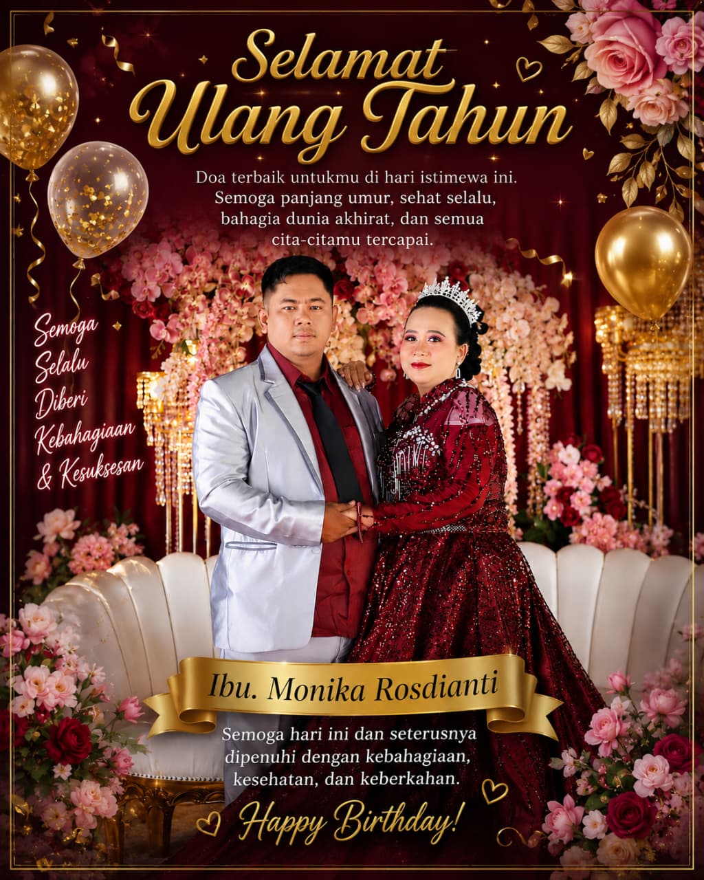 Didin Baharudin, Pimpinan Redaksi KlikBeritaTV ucapan selamat ulang tahun kepada istri tercintanya