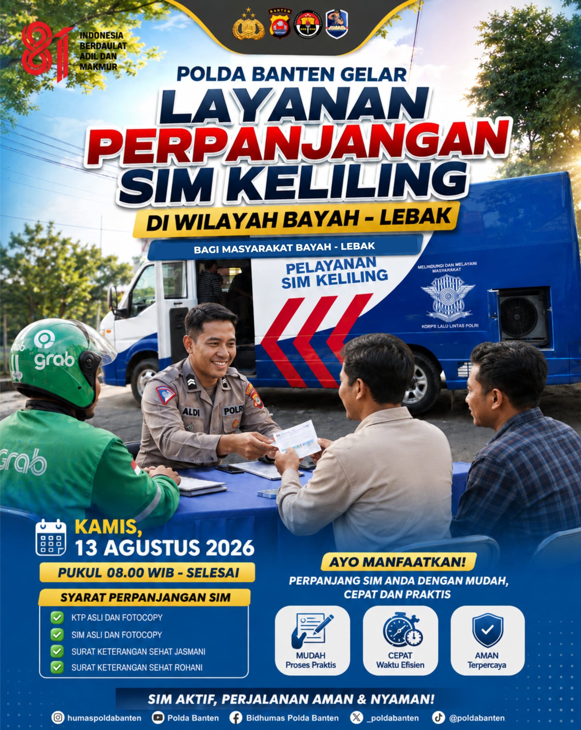 Polda Banten Hadirkan Layanan SIM Keliling untuk Masyarakat Bayah, Lebak