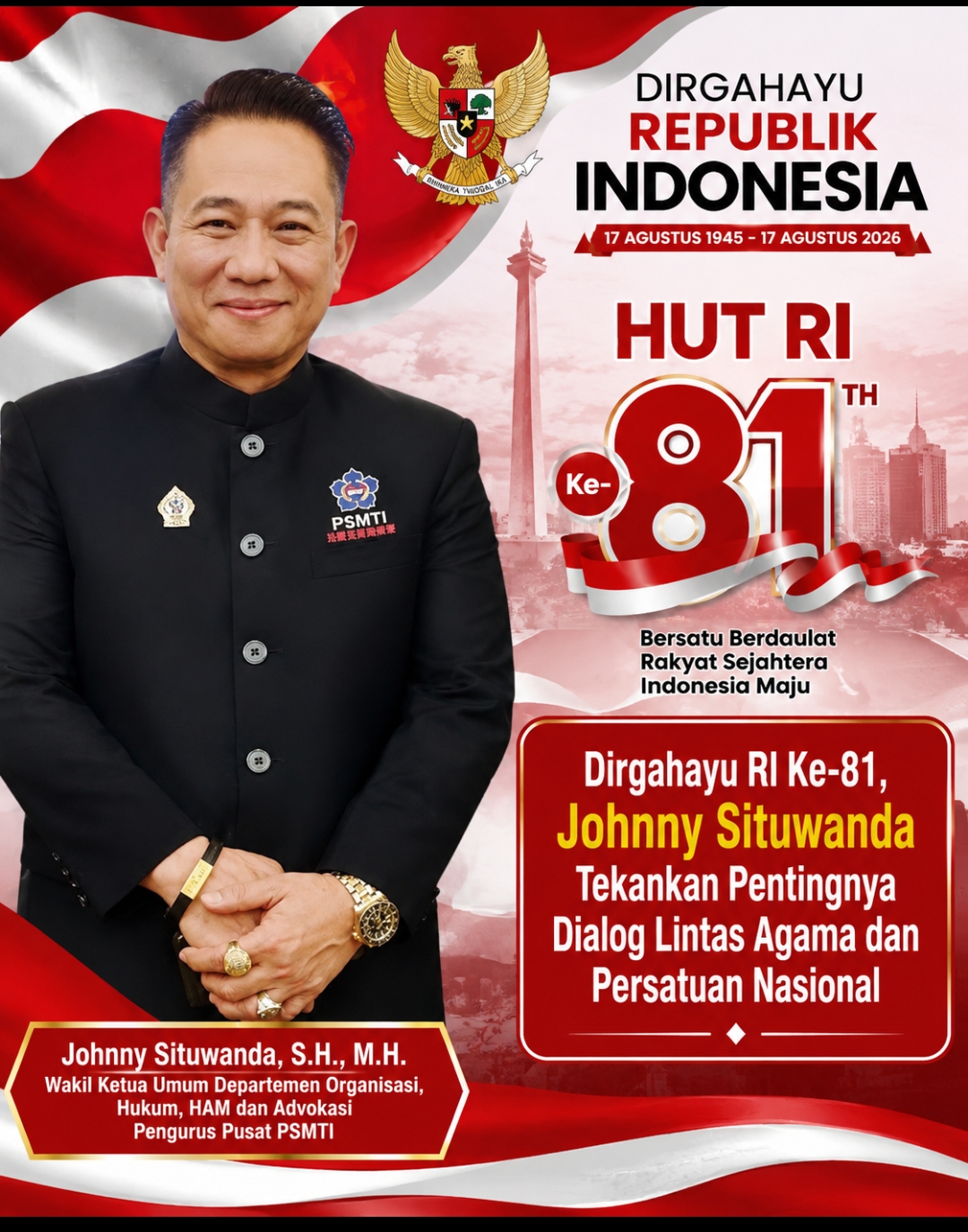 Semarak Kemerdekaan RI Ke-81″ Johnny Situwanda Dorong Penguatan Kerukunan Antarumat Beragama