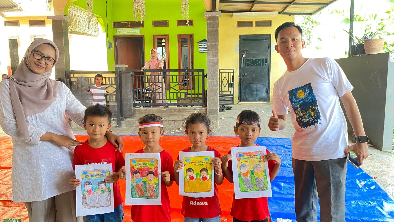 Dorong Kreativitas Anak Lewat Lomba Mewarnai, Begini Cara Warga Belendung Maknai Kemerdekaan