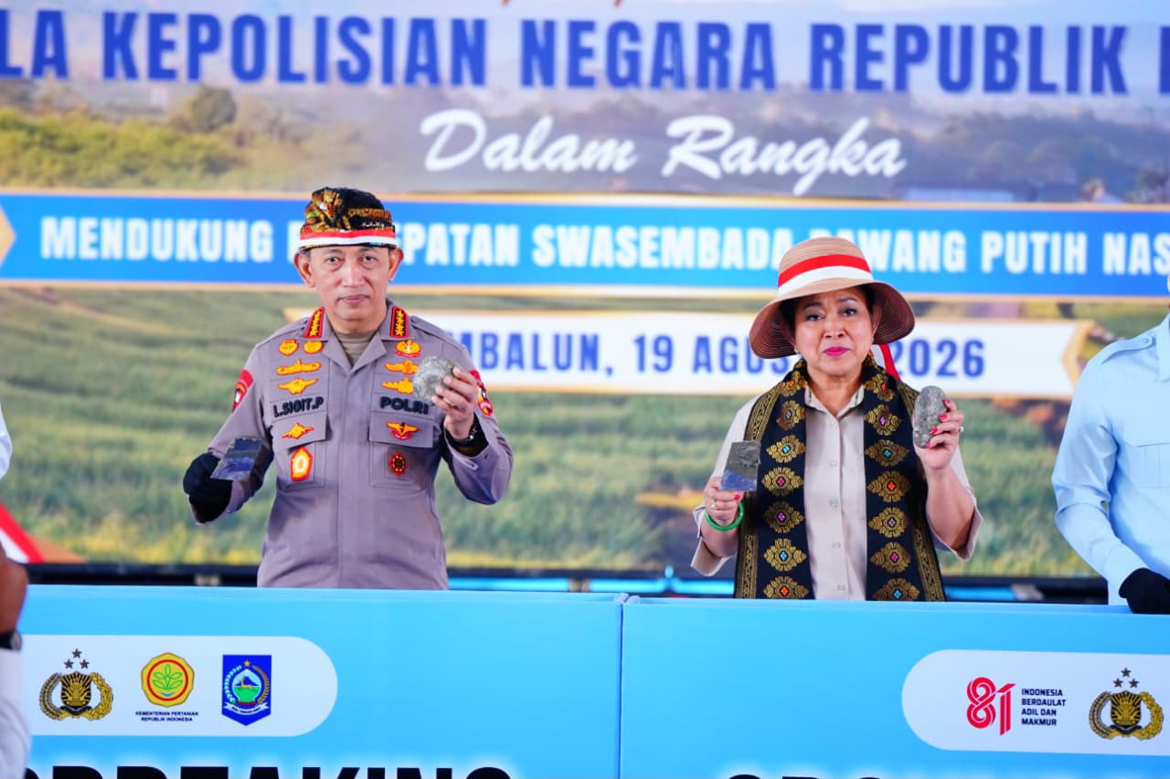 Polri Tanam Bawang Putih Serentak di 14 Polda, Potensi Panen Capai 2.795 Ton