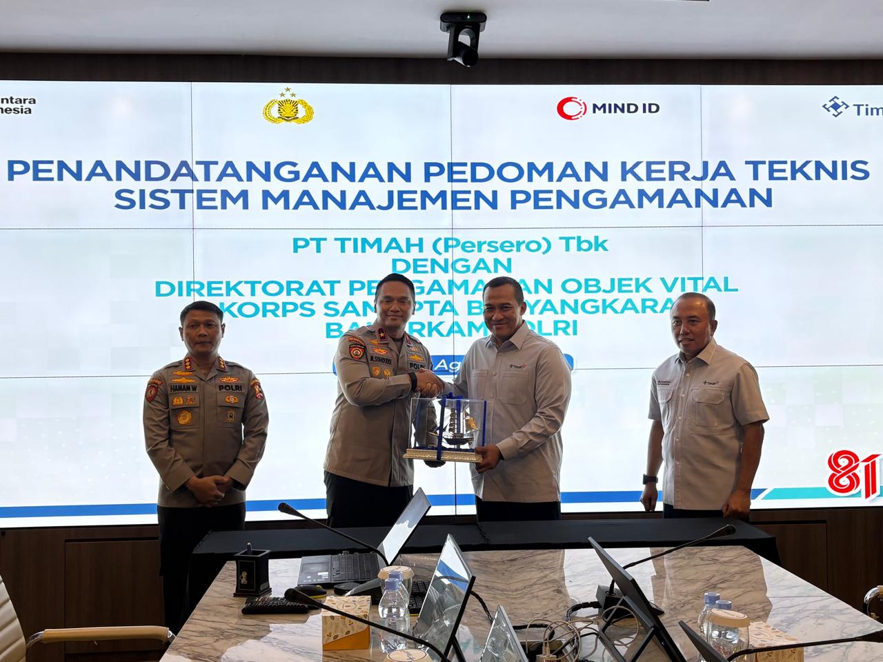 DITPAMOBVIT POLRI DAN PT TIMAH TBK TEKEN PKT SMP, PERKUAT PENGAMANAN OBYEK VITAL NASIONAL