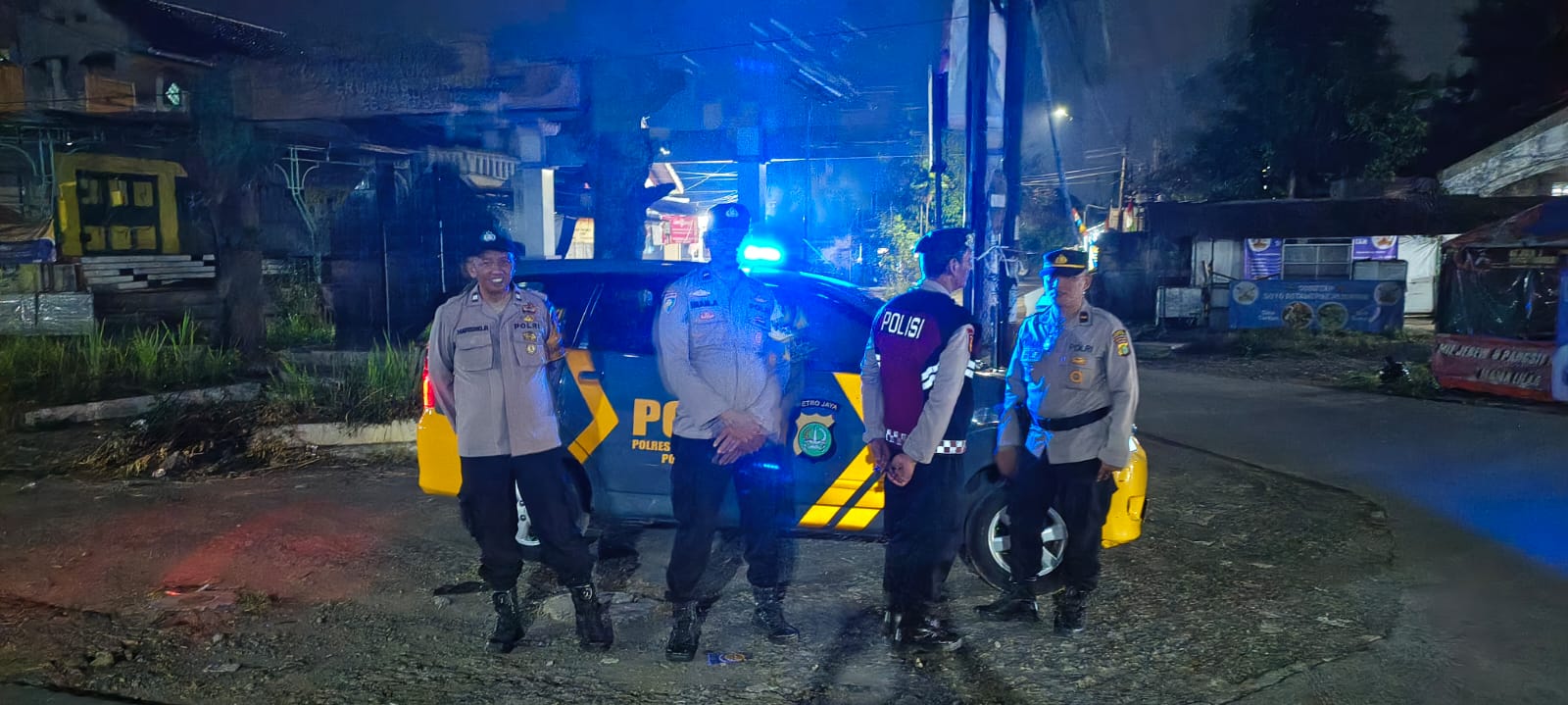 Patroli Cipkon dan Razia Stasioner, Polsek Cisauk Perkuat Kamtibmas Malam Hari