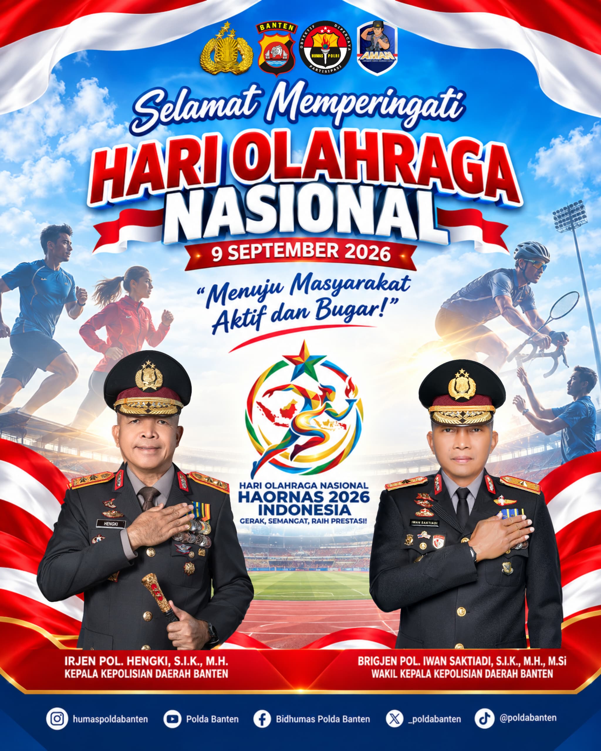Hari Olahraga Nasional 2026, Kapolda Banten Ajak Masyarakat Bangun Hidup Sehat dan Semangat Berprestasi
