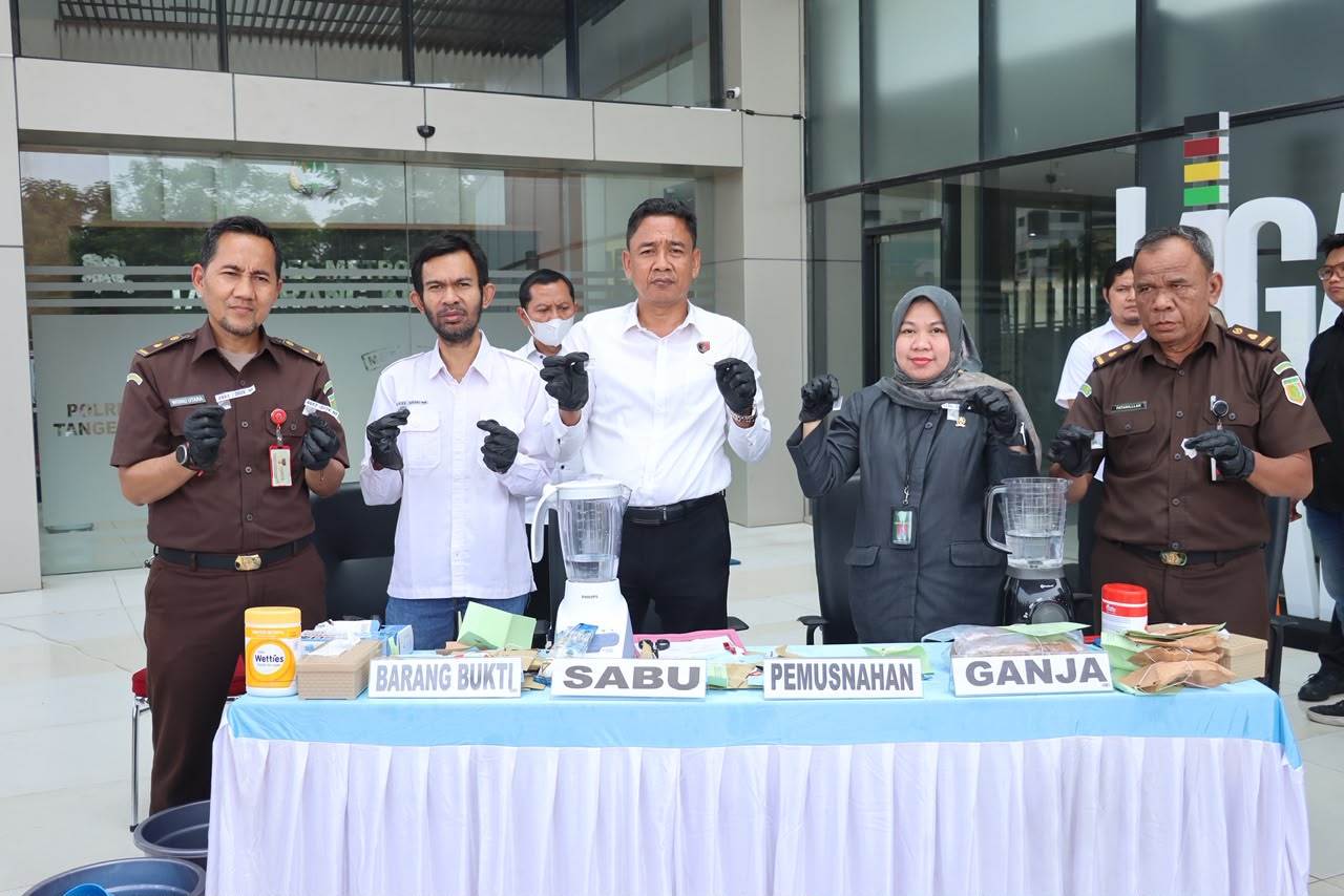 Polres Metro Tangerang Kota Musnahkan 1 Kg Ganja, Sabu Dan Tembakau Sintetis, 1.028 Jiwa Berpotensi Diselamatkan