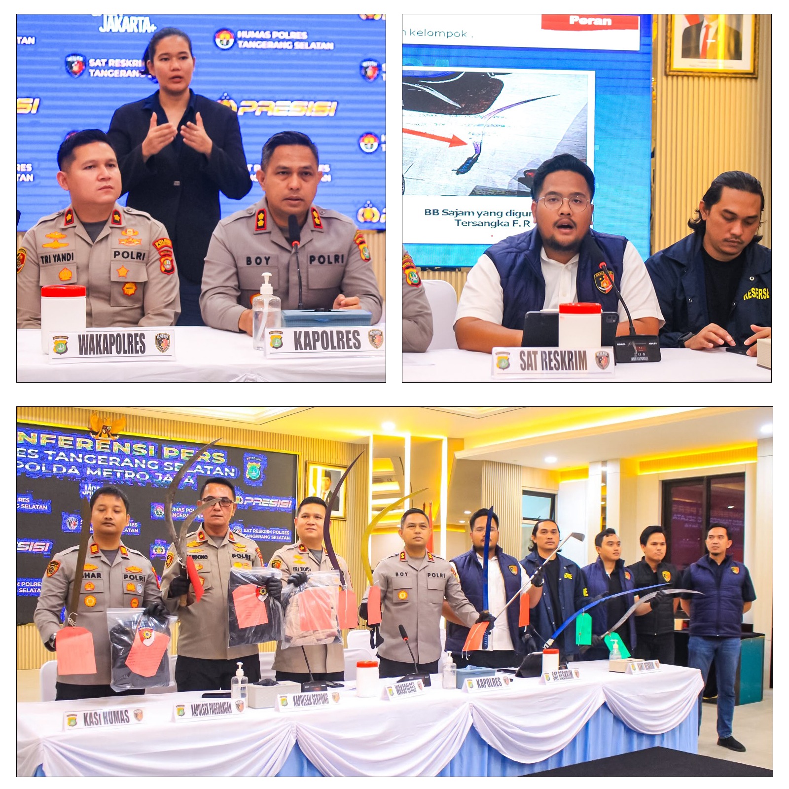 Cegah Tawuran, Polsek Pagedangan Amankan Dua ABH dan 4 Bilah Sajam