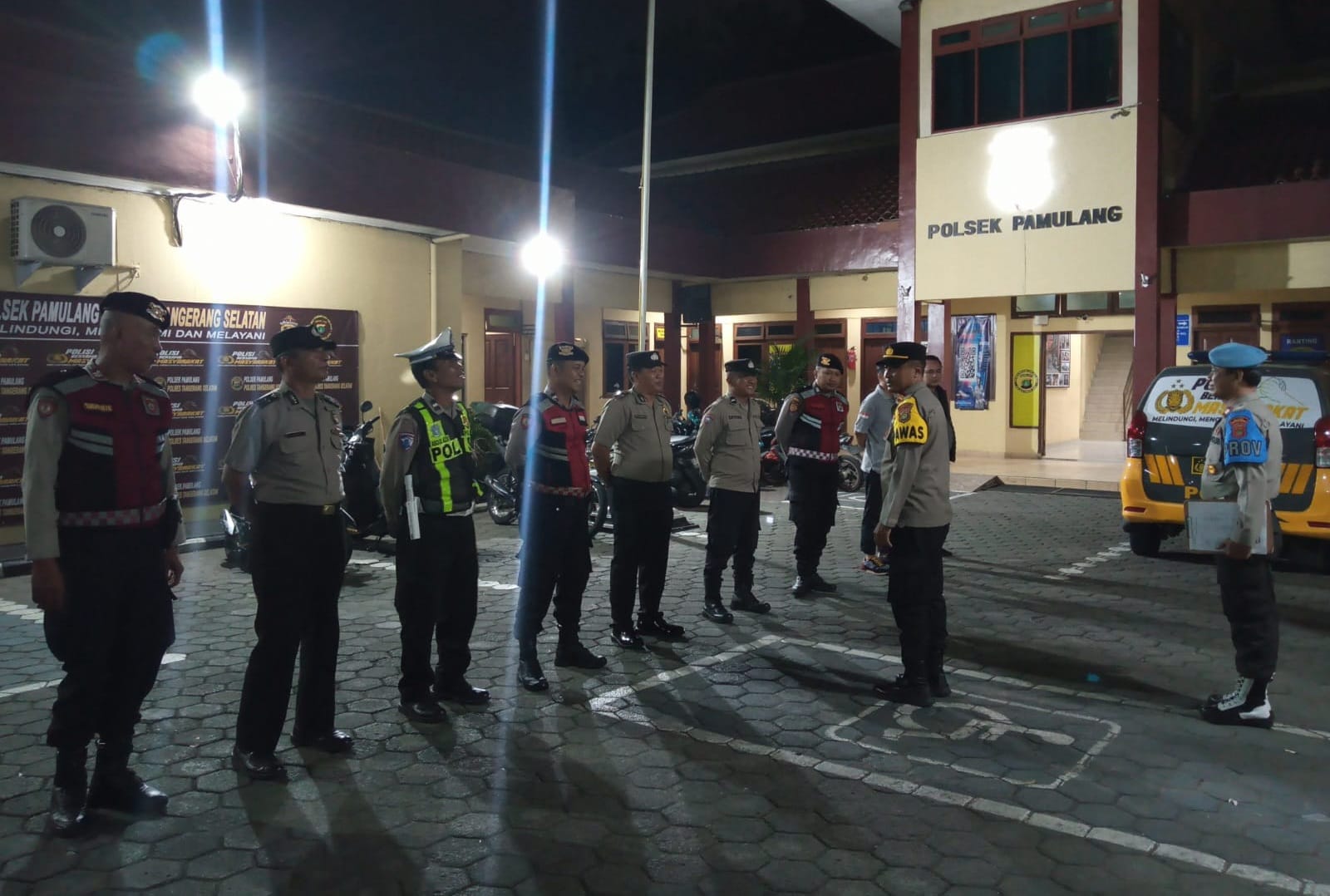 Jaga Jakarta+ On The Spot, Polsek Pamulang Gelar Patroli Malam Cegah Kejahatan Malam