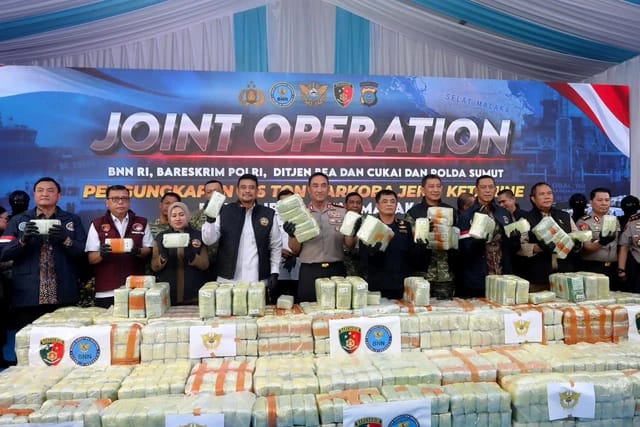 Kapal Perusahaan Malaysia Kirim 1,1 Ton Narkoba ke RI, Digagalkan Polri-BNN
