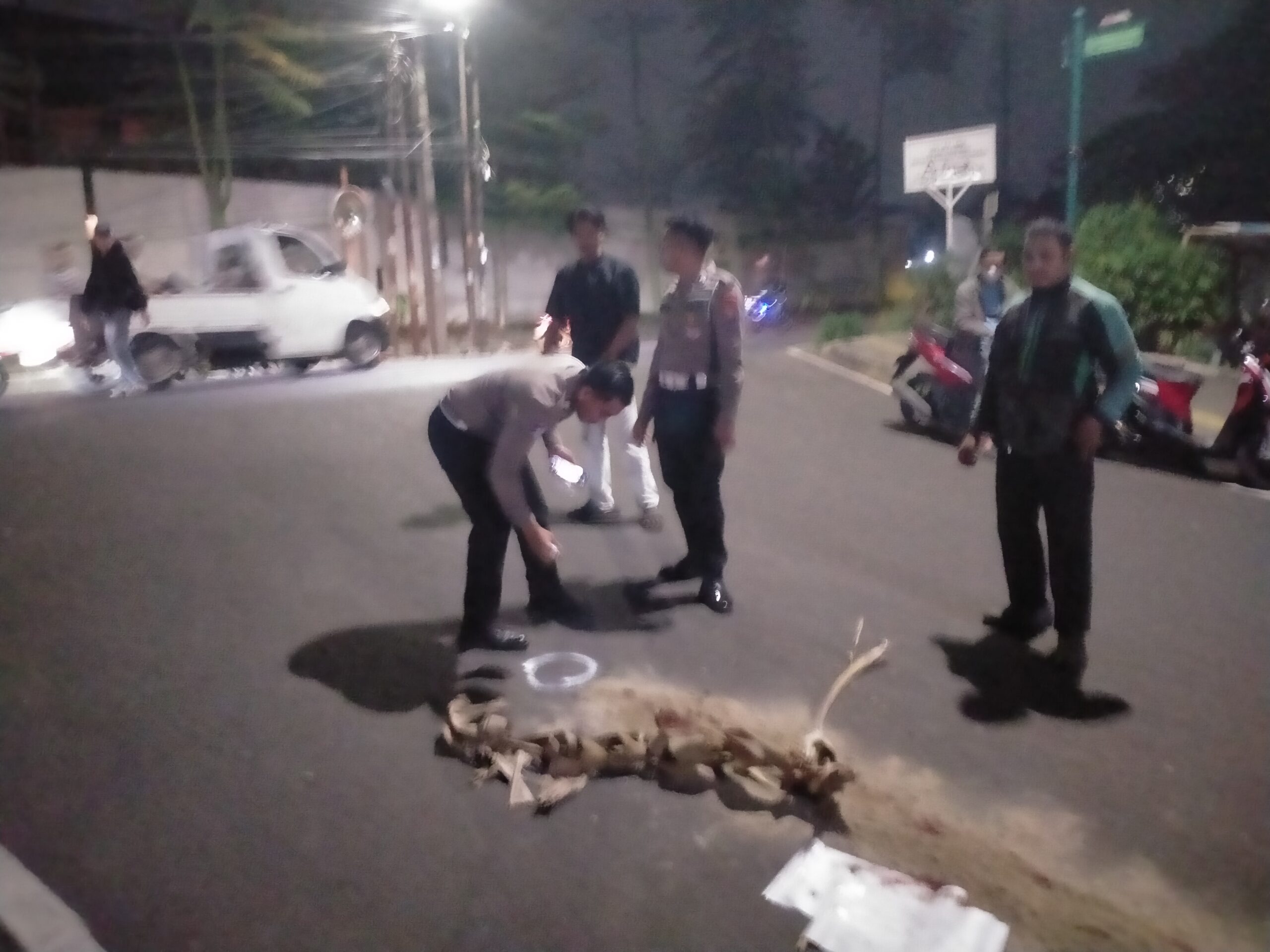 Gakkum Sat Lantas Polres Tangerang Selatan Olah Tkp Laka Lantas korban Meninggal Dunia Di Lokasi