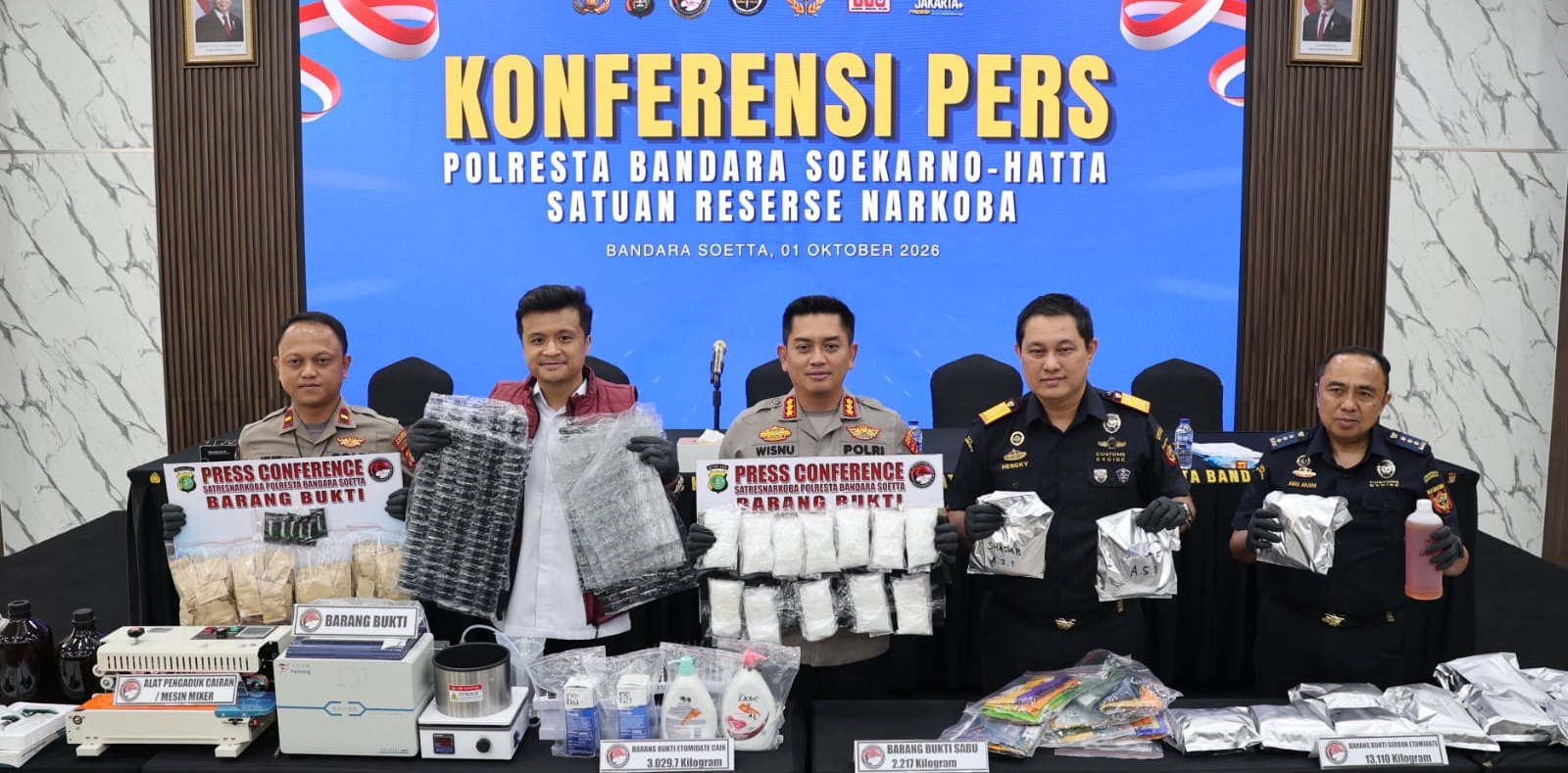 Kado Pelantikan Kapolri, Polresta Bandara Soetta Bongkar 3 Clandestine Lab Etomidate Jaringan Internasional dan Sabu Jaringan Aceh-Jambi-Jakarta-Lombok